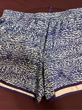 Nike Blue and White Animal-Print Athletic Shorts